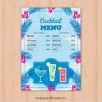 Cocktailkarte Vorlage Inspiration Blaue Cocktailkarte Vorlage