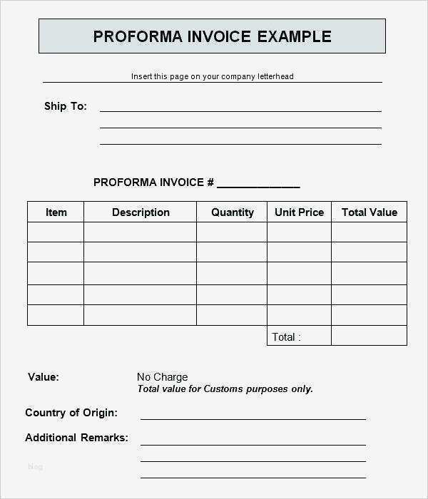 Commercial Invoice Vorlage Angenehm Parforma Invoice Pro form Invoice Standard Proforma