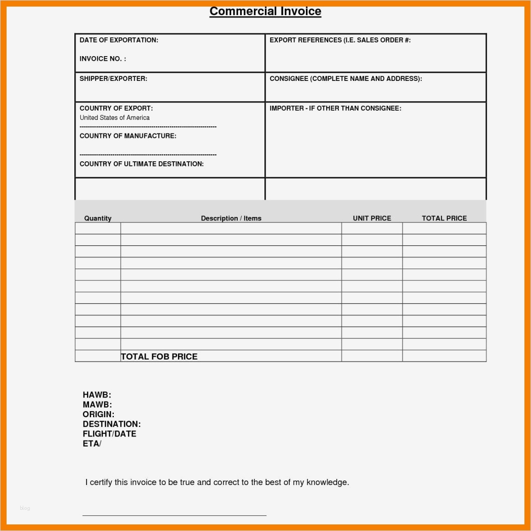 Commercial Invoice Vorlage Cool Gemütlich Handelsrechnung forms Galerie Bilder Für Das