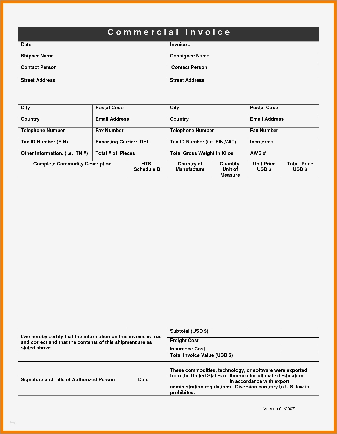 Commercial Invoice Vorlage Erstaunlich Ungewöhnlich Awb Vorlage Galerie Beispiel Wiederaufnahme
