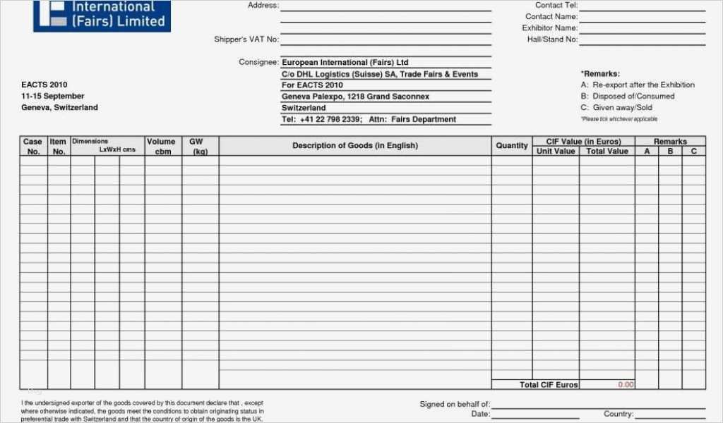 Commercial Invoice Vorlage Fabelhaft Blank Mercial Invoice Template and Dhl Mercial Invoice