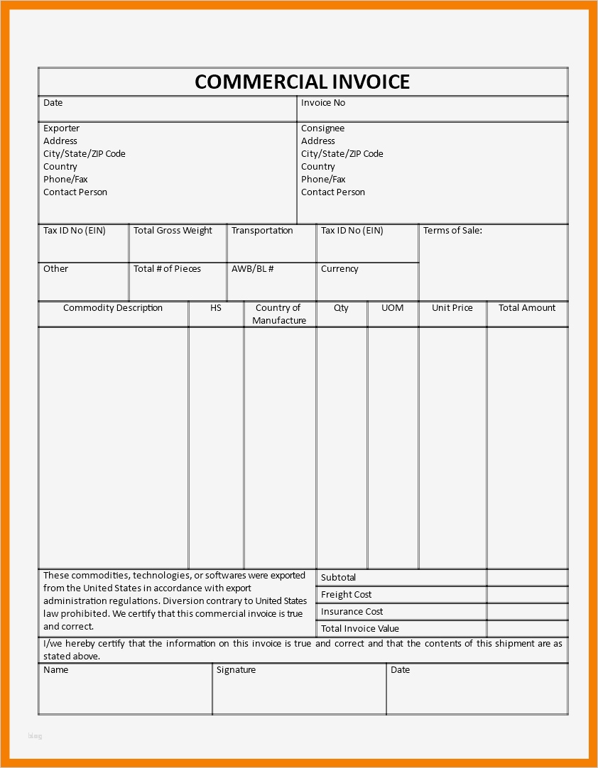 Commercial Invoice Vorlage Hübsch Fein Awb Vorlage Bilder Beispiel Wiederaufnahme Vorlagen