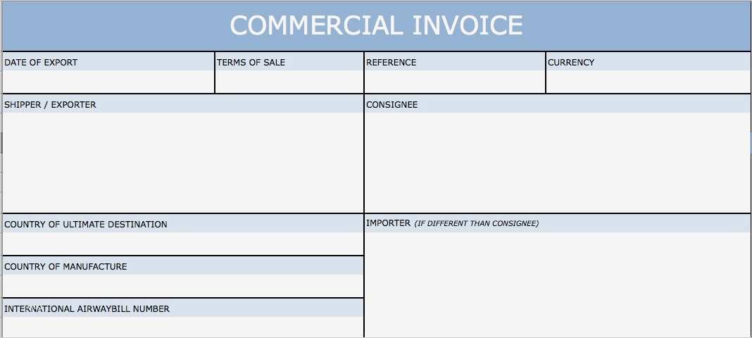 Commercial Invoice Vorlage Inspiration Download Blank International Mercial Invoice Templates
