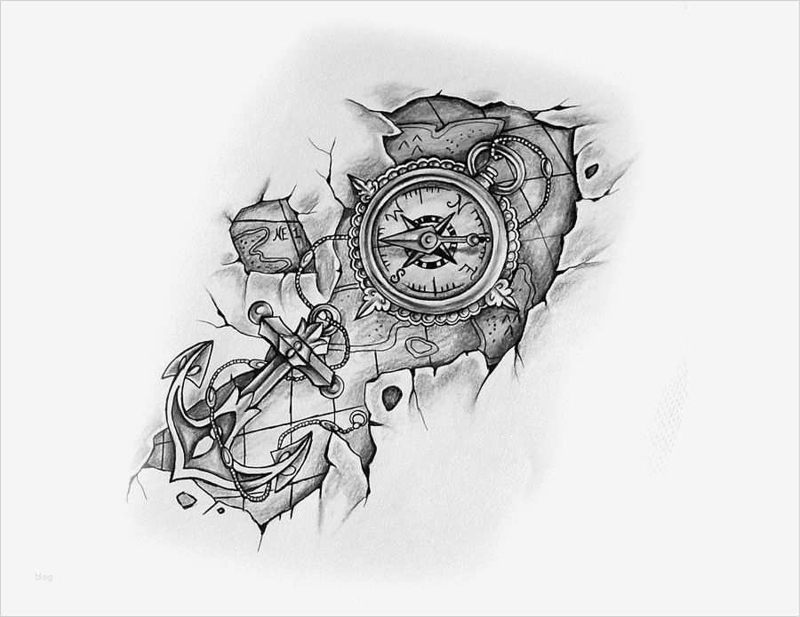 Compass Tattoo Vorlage Erstaunlich Pass with Anchor and Map Tattoo Design