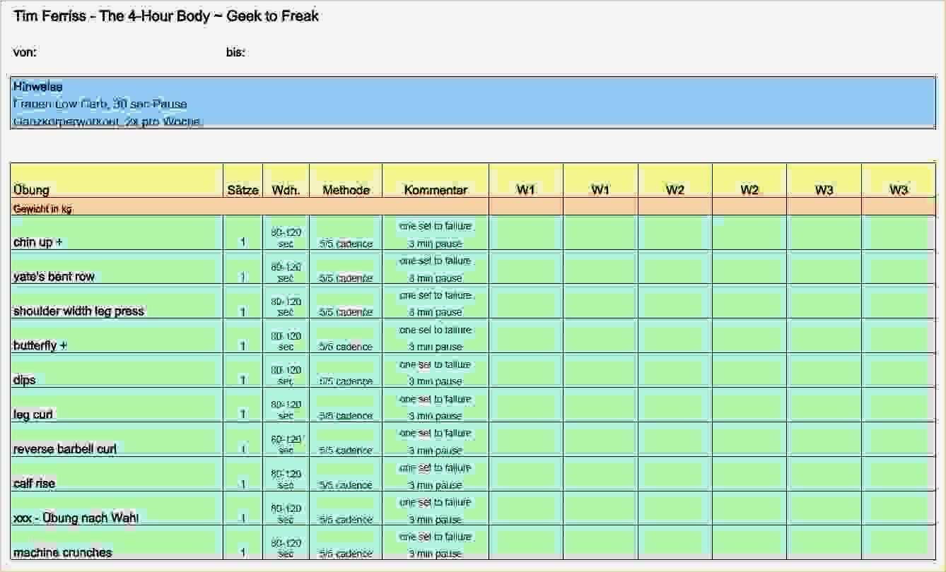 Content Plan Vorlage Einzigartig 20 Trainingsplan Vorlagen