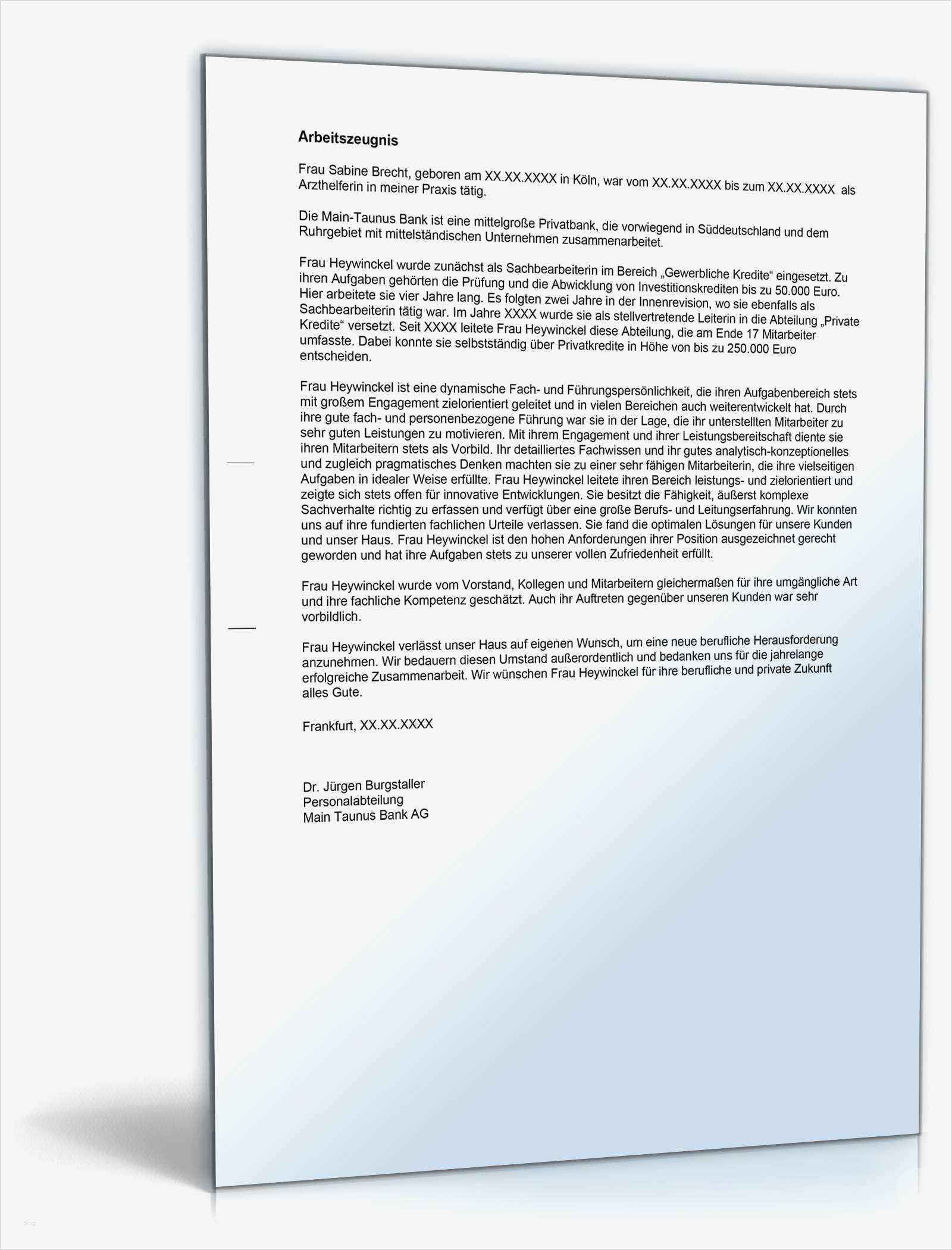 Dank Für Gute Zusammenarbeit Vorlage Angenehm Arbeitszeugnis Bankkauffrau Note Zwei