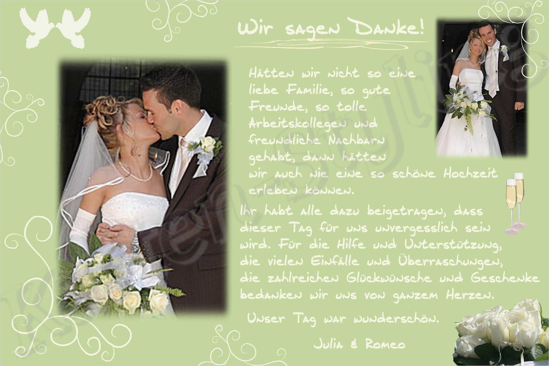 Danksagung Hochzeit Vorlage Schön 50 Foto Einladung Danksagung Hochzeit Karte