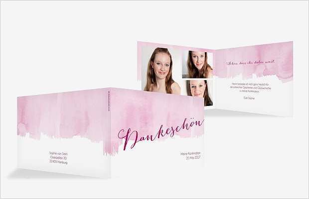 Danksagung Konfirmation Vorlage Wunderbar Dankeskarte Konfirmation "colour touch"
