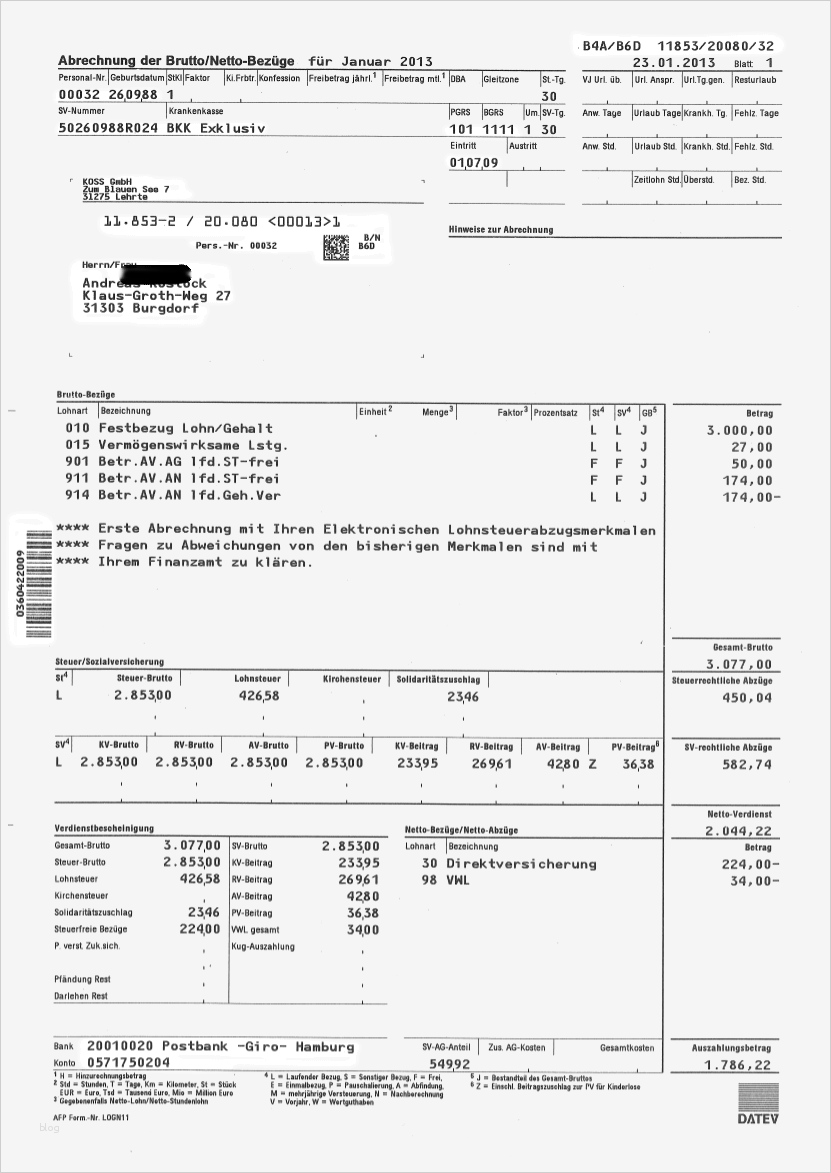 Datev Abrechnung Vorlage Beste Gehaltsabrechnung Mit Betrieblicher Altersvorsorge Als