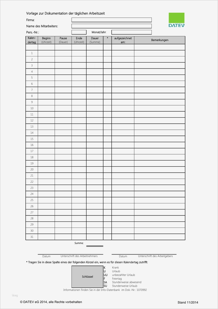 Datev Vorlage Zur Dokumentation Der Täglichen Arbeitszeit Wunderbar Niedlich Tägliche Stundenzettel Vorlage Fotos Bilder