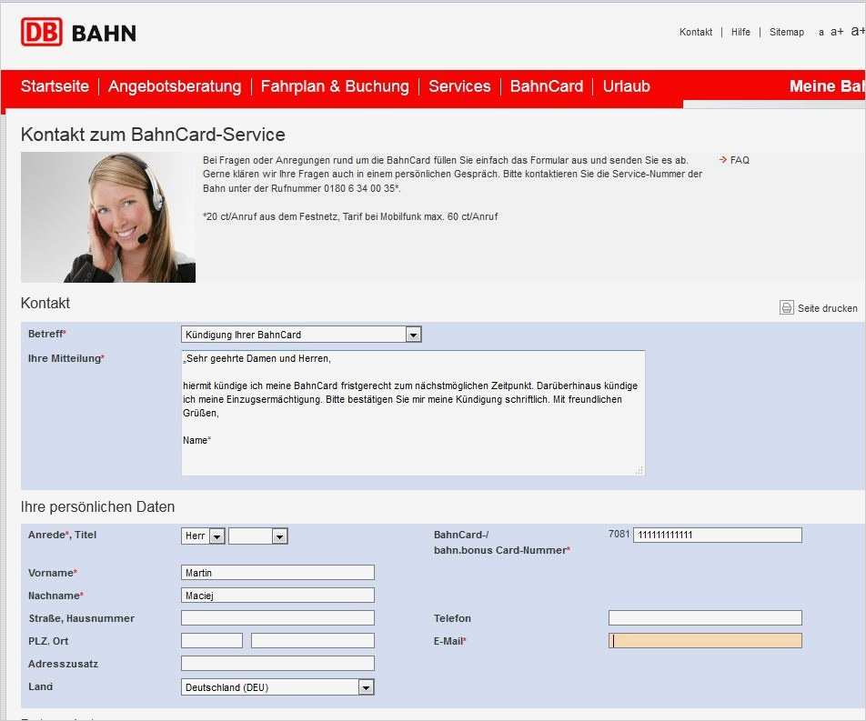 Db Abo Kündigen Vorlage Erstaunlich Bahncard Kündigen Line Oder Per Brief – Giga