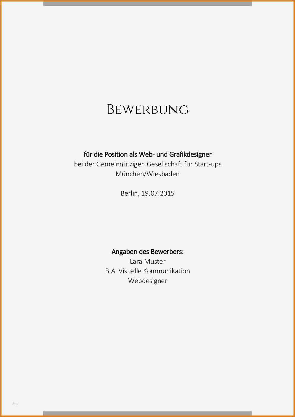 Deckblatt Bewerbung Vorlage Ohne Foto Best Of 9 Bewerbung Deckblatt Ohne Foto