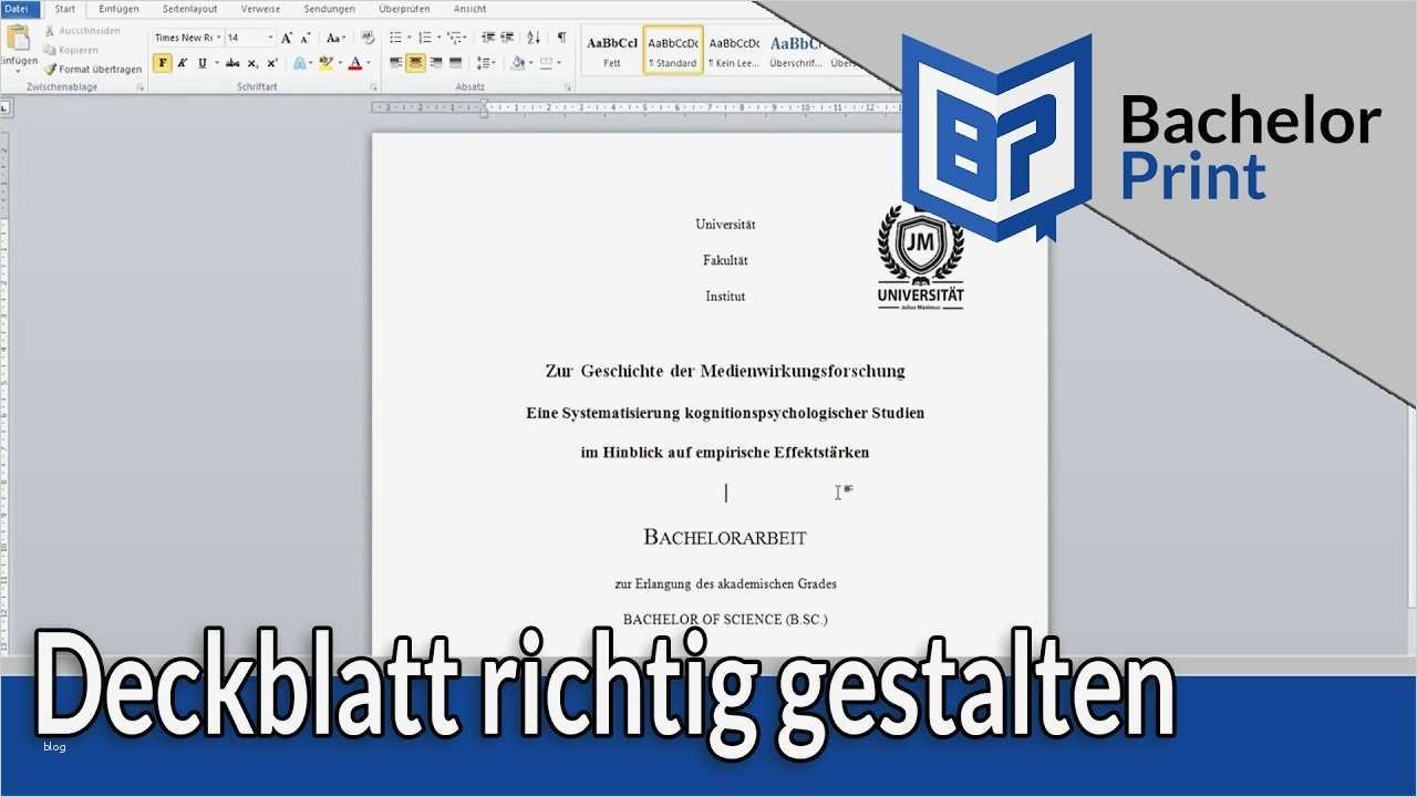 Deckblatt Hausarbeit Vorlage Word Genial Deckblatt Gestalten