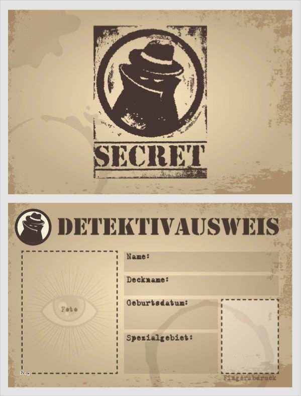 Detektivausweis Vorlage Luxus Einen Kindergeburtstag Kann Man Nicht Planen