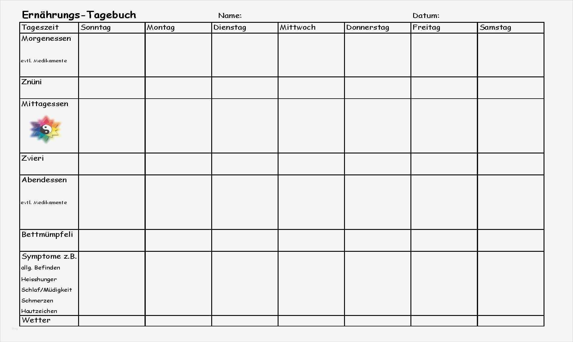 Diabetes Tagebuch Vorlage Elegant Ernährungsplan Zum Ausdrucken Ac17