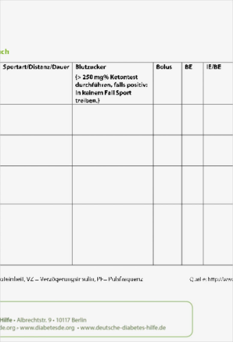 Diabetes Tagebuch Vorlage Fabelhaft Lauftraining Bei Diabetes