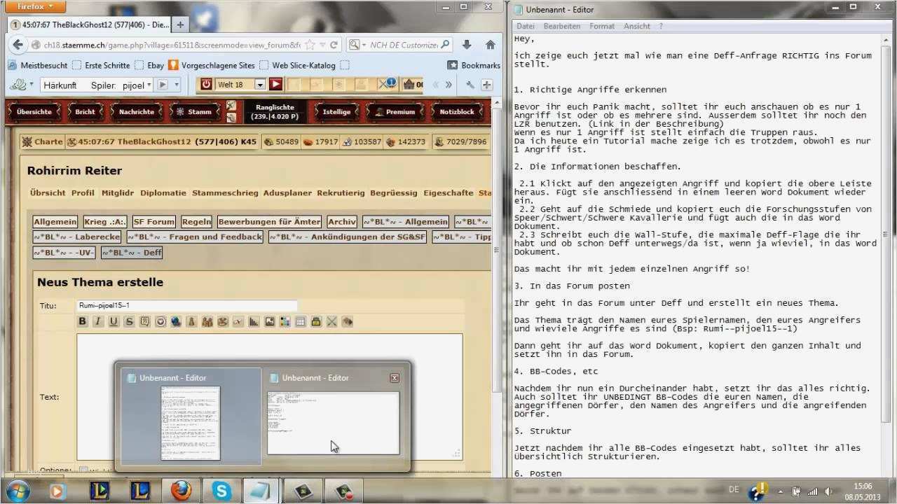 Die Stämme Deff Anfrage