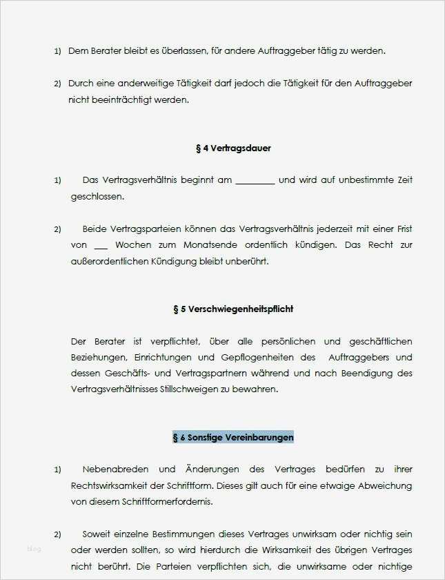 Dienstleistungsvertrag Muster Vorlage Bewundernswert Beratervertrag Als Dienstvertrag Muster Vorlage Zum Download