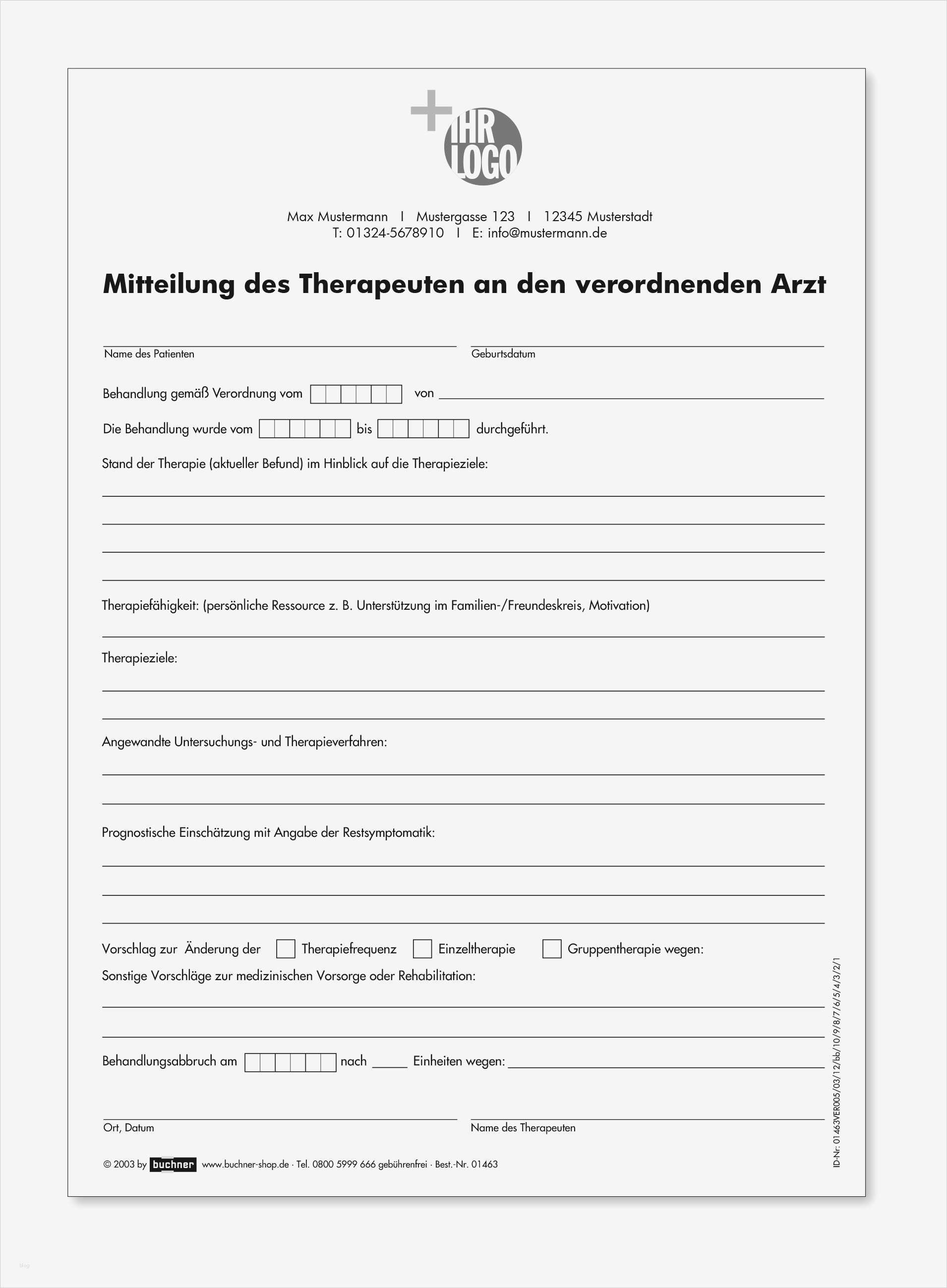 Dienstleistungsvertrag Muster Vorlage Erstaunlich therapiebericht Logopä Mit Ihren Kontaktdaten Und Logo