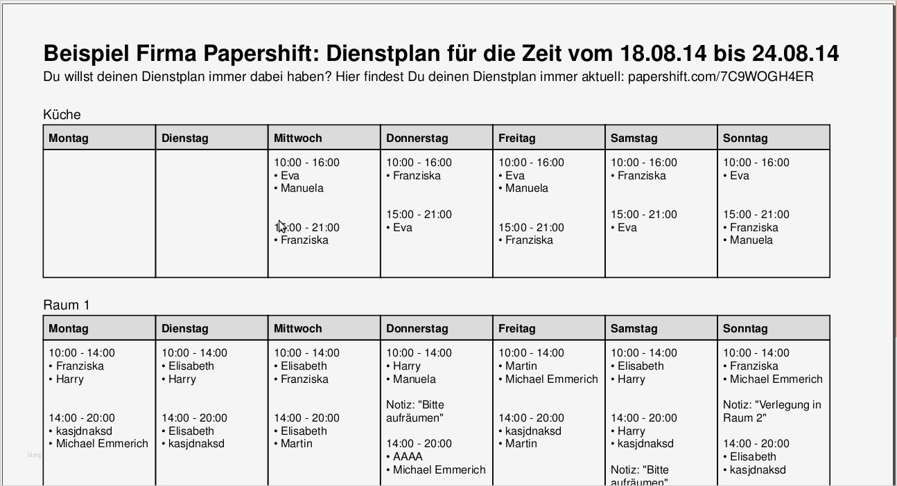 Dienstplan Krankenhaus Vorlage Inspiration Beispiel Einer Dienstplan Vorlage Mit Papershift