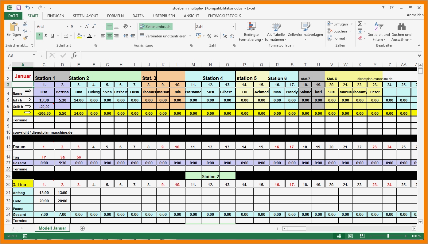 Dienstplan Vorlage Excel Inspiration 12 Nstplan Kostenlos
