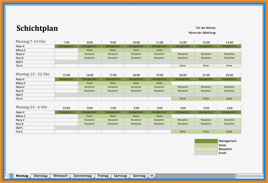 Dienstplan Vorlage Großartig 9 Excel Schichtplan Vorlage