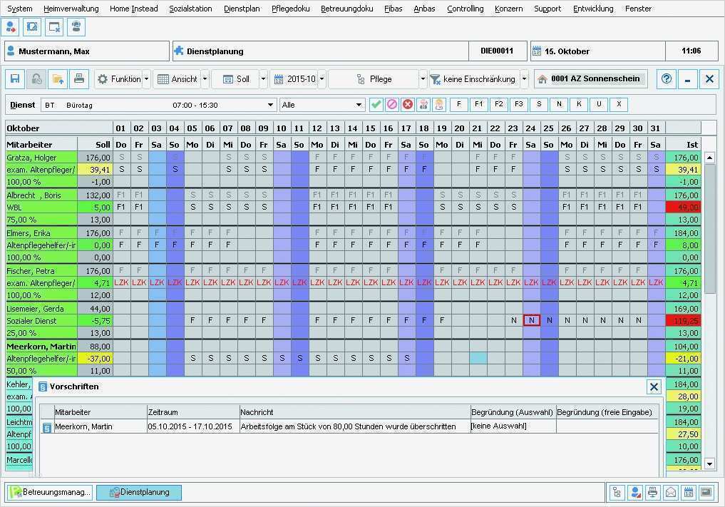 Dienstplan Vorlage Pflege Luxus Dienstplanmanager Heimbas softwarelösungen Für Das