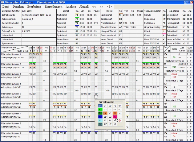 Dienstplan Vorlagen Kostenlos Download Bewundernswert Dienstplan Editor software Startseite