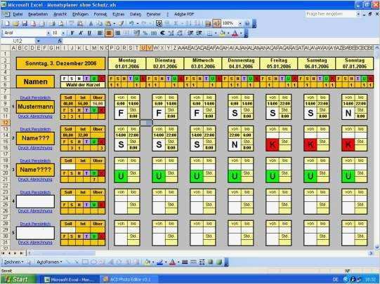 Dienstplan Vorlagen Kostenlos Download Neu Dienstplaner Monatsplaner Download
