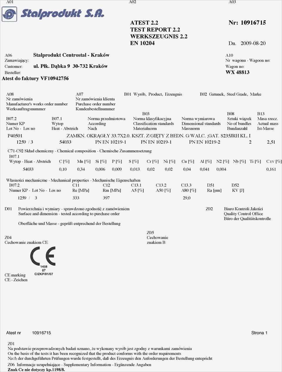 Din En 10204 Werkszeugnis 2.2 Vorlage Wunderbar atest 2 2 Nr Test Report 2 2 Werkszeugnis 2 2 En Dn Pdf