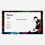 Dj Visitenkarten Vorlagen Angenehm Dj Visitenkarte