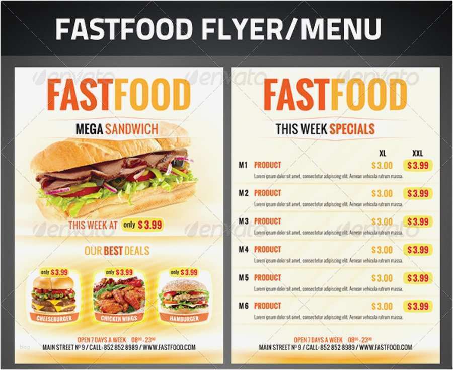 Döner Flyer Vorlage Schönste Fast Food Imbiss Flyer Vorlage Pizza Döner Werbung