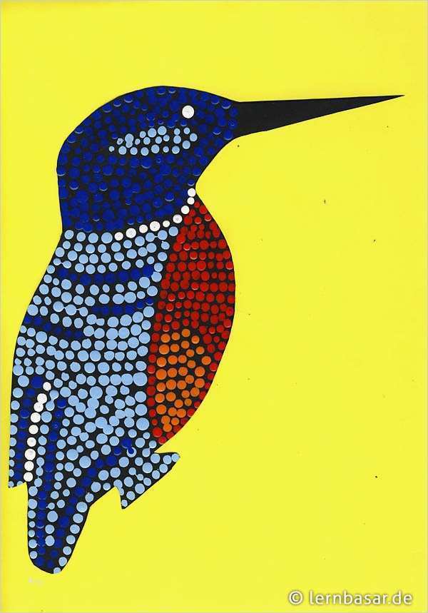 Dot Painting Vorlagen Süß Eisvogel Mit Dot Painting Startpunkt De