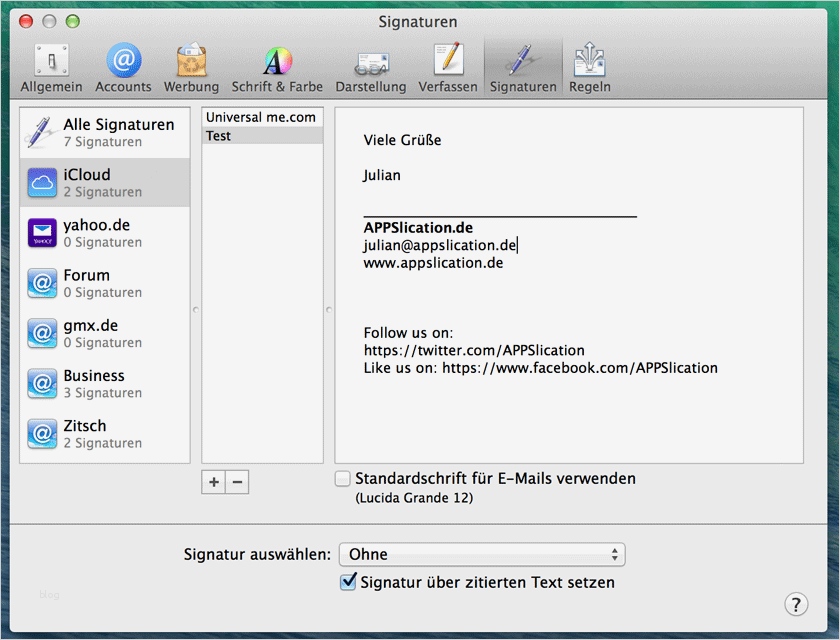E Mail Signatur Vorlage Geschäftlich Erstaunlich Mac Os X Mail E Mail Signatur Erstellen formatieren Und