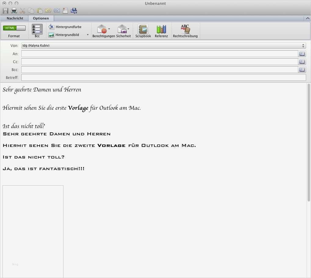 E Mail Vorlagen Geschäftlich Bewundernswert Mail Vorlagen Für Outlook 2011 Am Mac Erstellen Macwelt