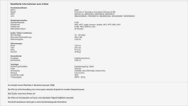 Ebay Artikelbeschreibung HTML Vorlage Elegant 2 Artikelbeschreibung Lesen Focus Line