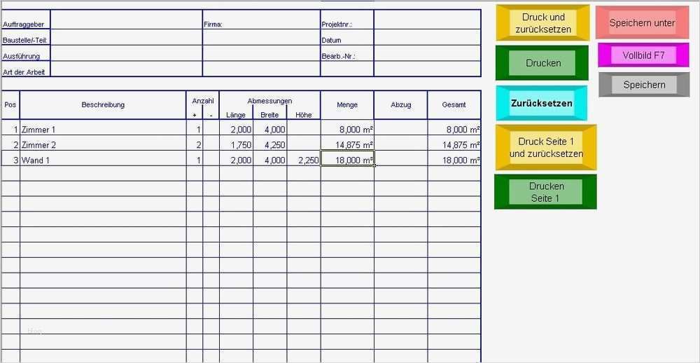 Ebay Gespeicherte Vorlagen Erstaunlich Aufmassformular Excel Aufmaß Schnell Und Leicht