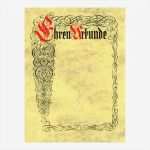 Ehrenurkunde Vorlage Kostenlos Wunderbar Ehrenurkunde Neutral Marmoriert ornamente Für