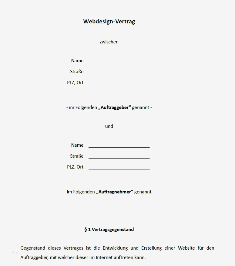 Einfache Website Vorlage Fabelhaft Website Erstellungsvertrag Vorlage Zum Download