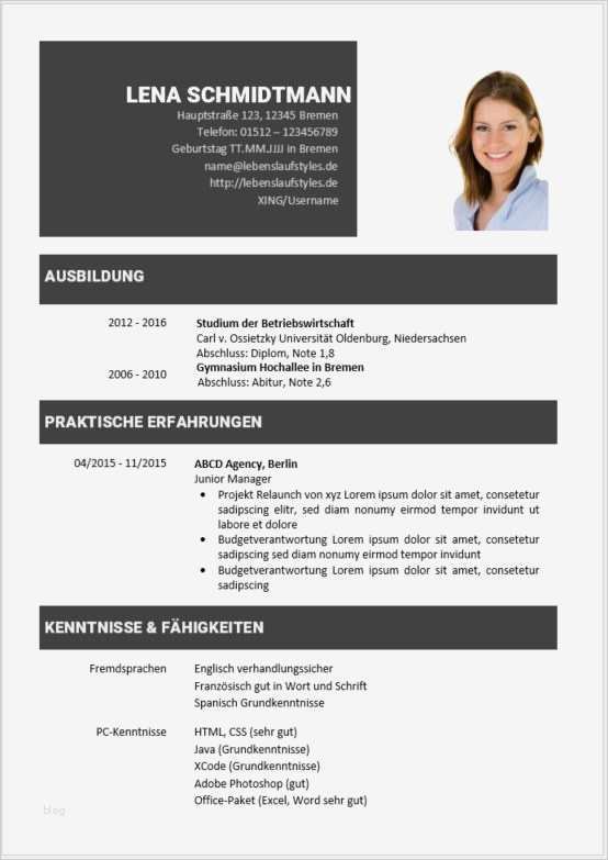 Einfacher Lebenslauf Vorlage Word Best Of Kostenloses Lebenslaufmuster