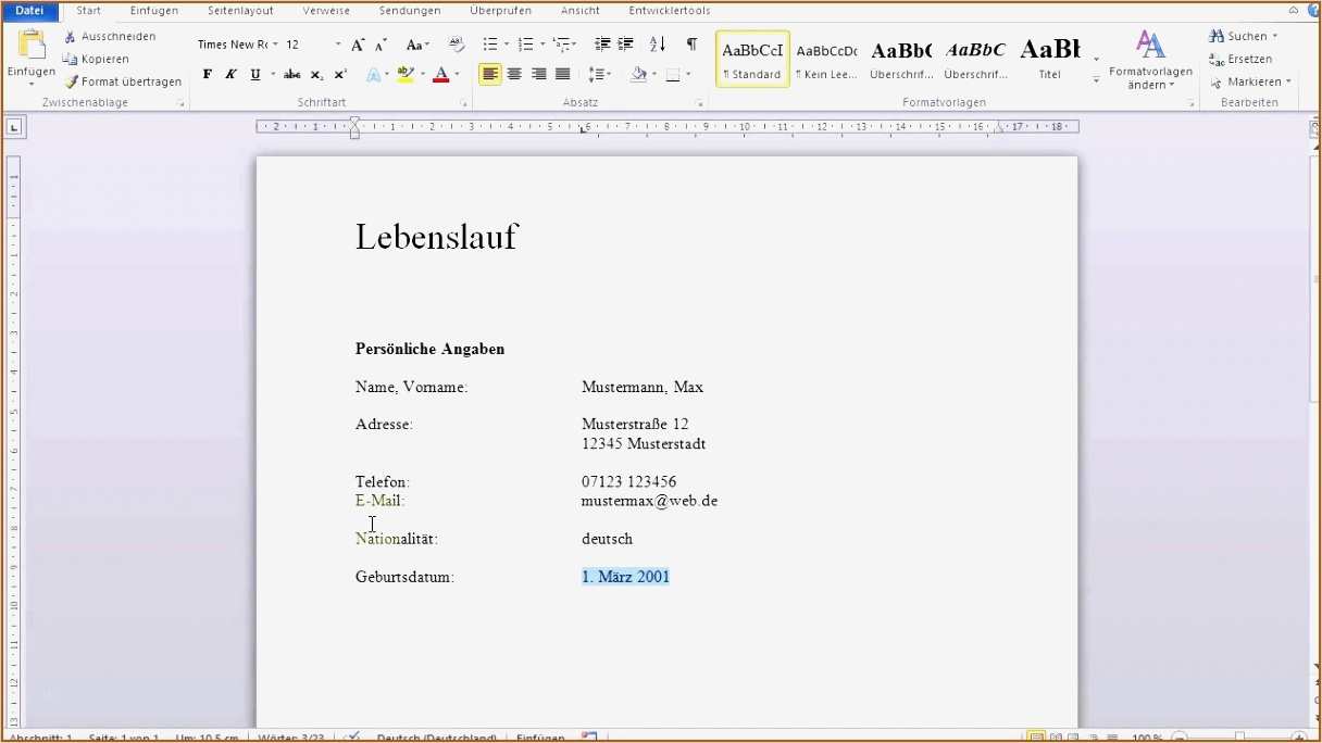 Einfacher Lebenslauf Vorlage Word Fabelhaft Niedlich Lebenslauf Kopieren Bilder Entry Level Resume