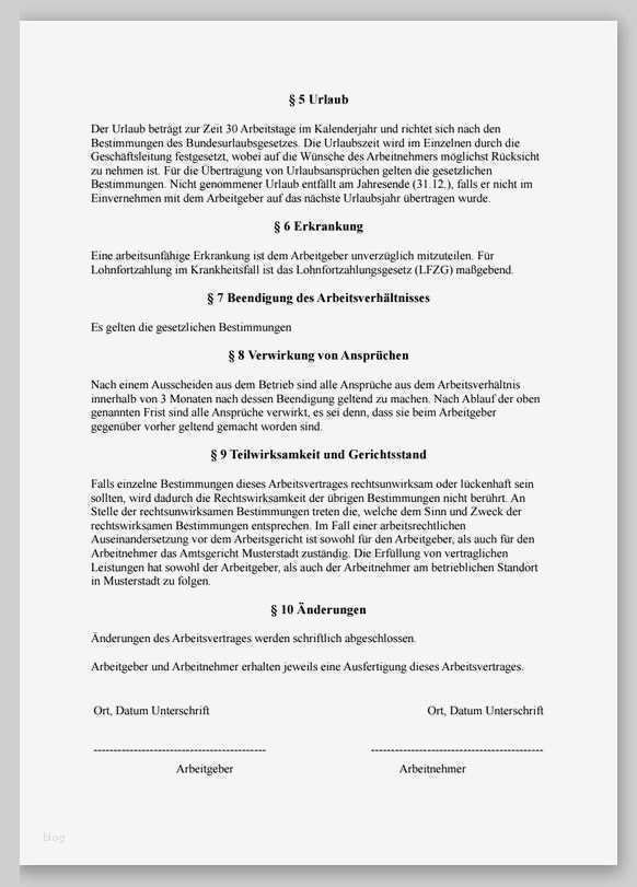 Einfacher Lebenslauf Vorlage Word Wunderbar Muster Von Einem Arbeitsvertrag