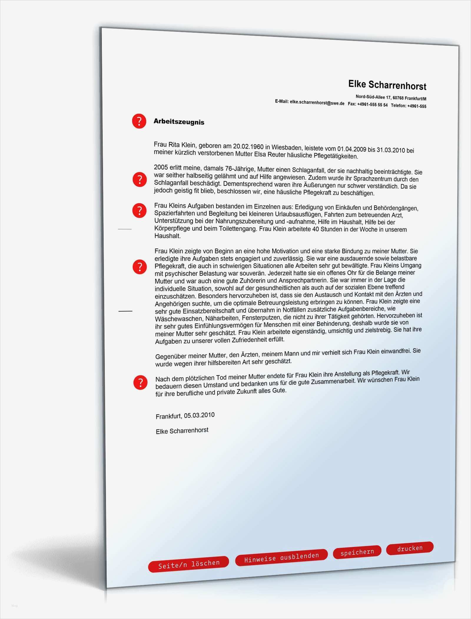 Einfaches Arbeitszeugnis Vorlage Word Schönste Arbeitszeugnis Pflegehelfer Note Drei