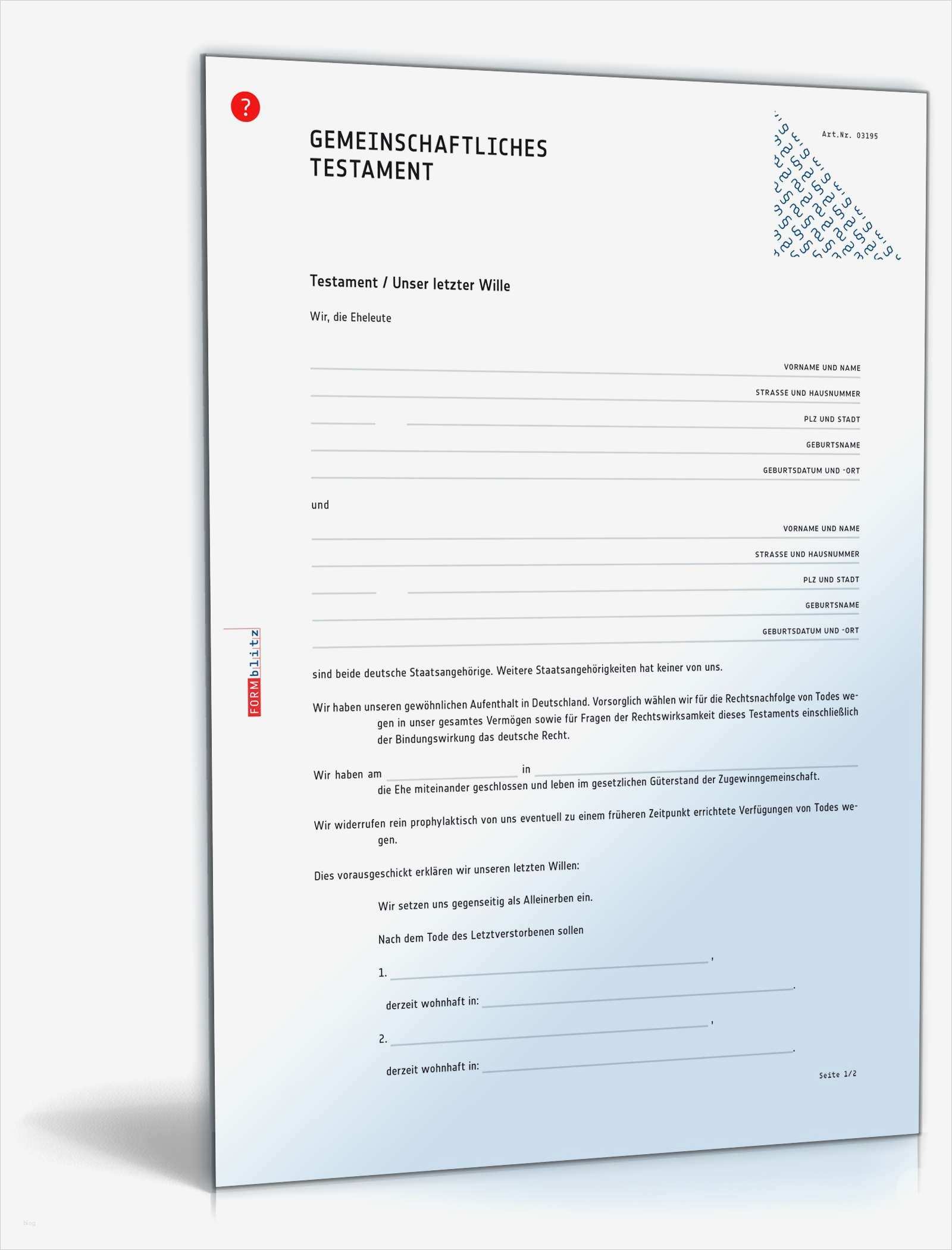 Einfaches Testament Vorlage Erstaunlich Gemeinschaftliches Testament