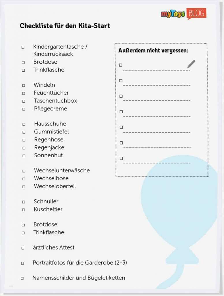 Eingewöhnung Abschlussgespräch Vorlage Genial Checklisten Zur Einschulung Und Zum Kita Start