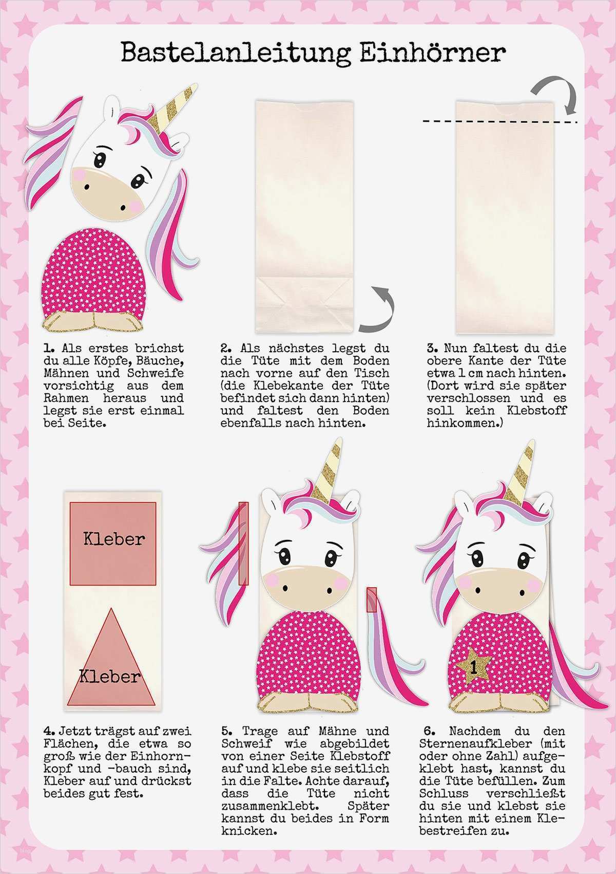 Einhorn Vorlage Zum Basteln Einzigartig Diy Einhorn Adventskalender Zum Selber Basteln