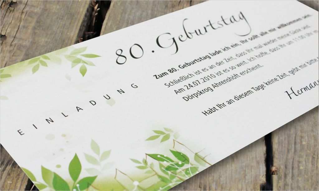 Einladung 80 Geburtstag Vorlage Genial 80 Geburtstag Einladung