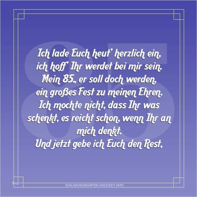 Einladung 85 Geburtstag Vorlage Neu Einladungskarten 85 Geburtstag