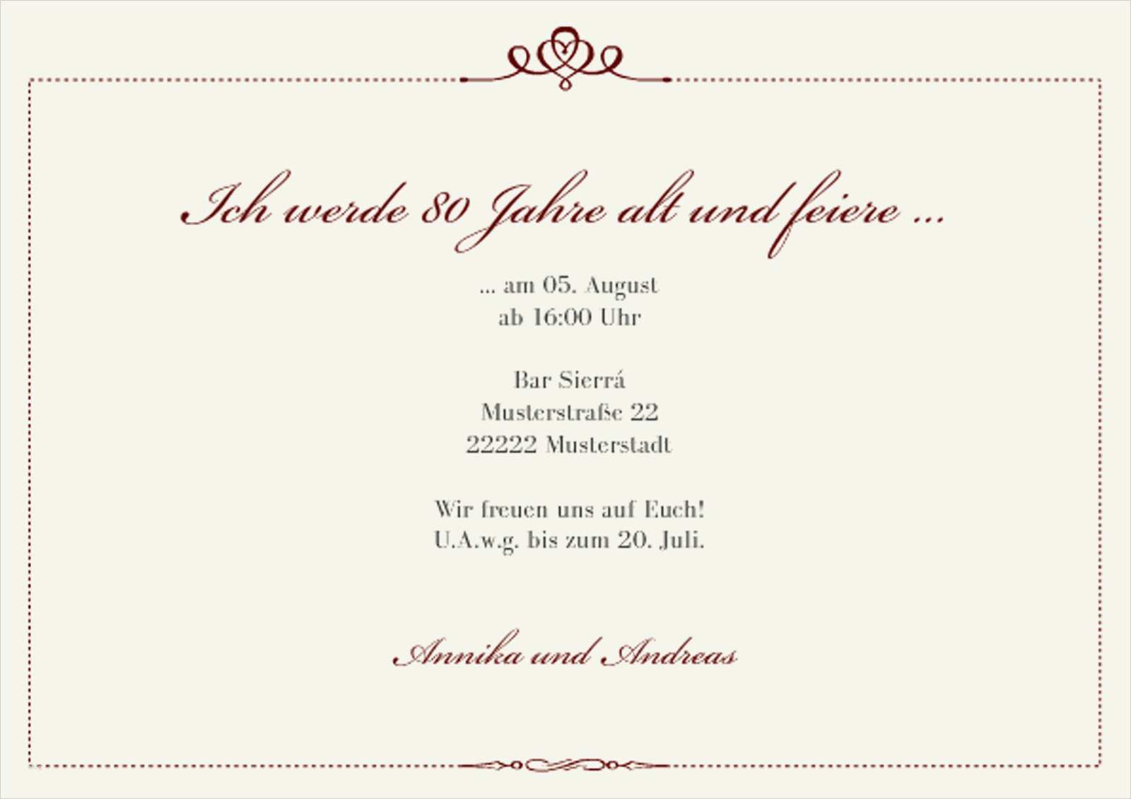 Einladung 90 Geburtstag Vorlagen Kostenlos Hübsch Einladung 80 Geburtstag