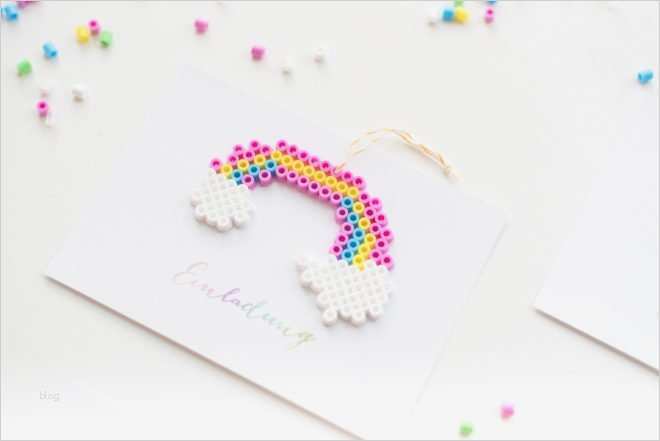 Einladung Einhorn Vorlage Wunderbar Diy Einhorn Einladung Mit Bügelperlen Fräulein K Sagt